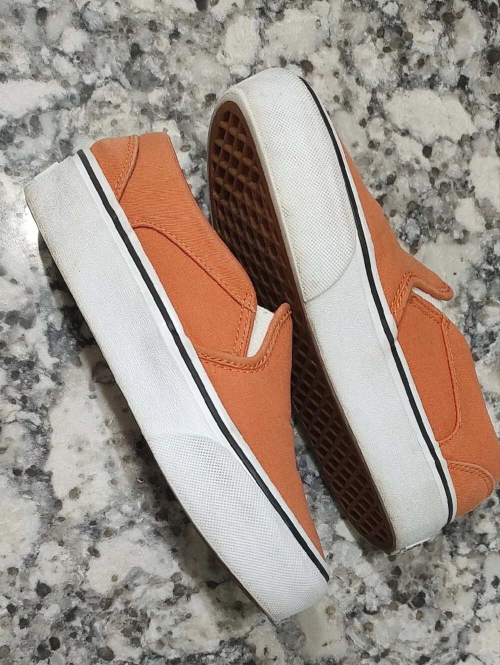 Vans Orange Slip-On Sneakers with Fruit Embroidery
